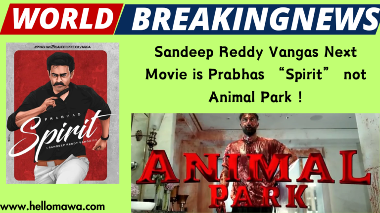 Sandeep Reddy Vangas Next Movie is Prabhas "Spirit" not Animal Park !