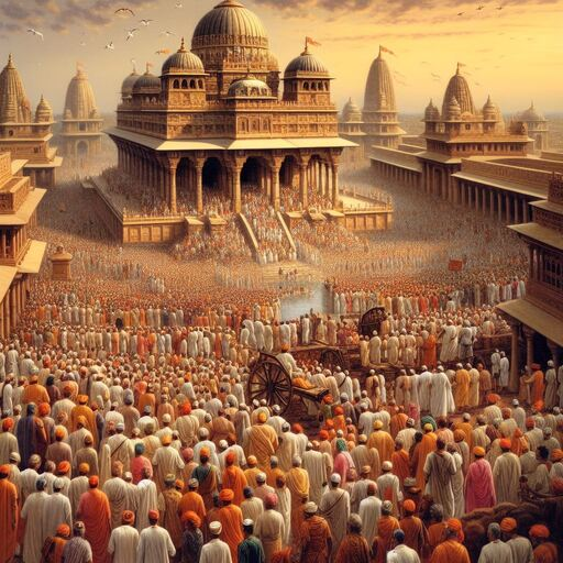 "The Historic Ayodhya Ram Mandir Draws Devotees in Large Numbers"